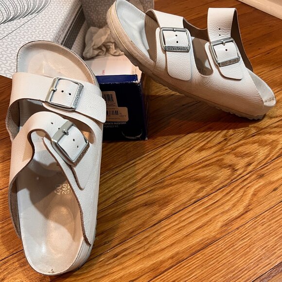 White Leather Birkenstocks - Picture 6 of 7